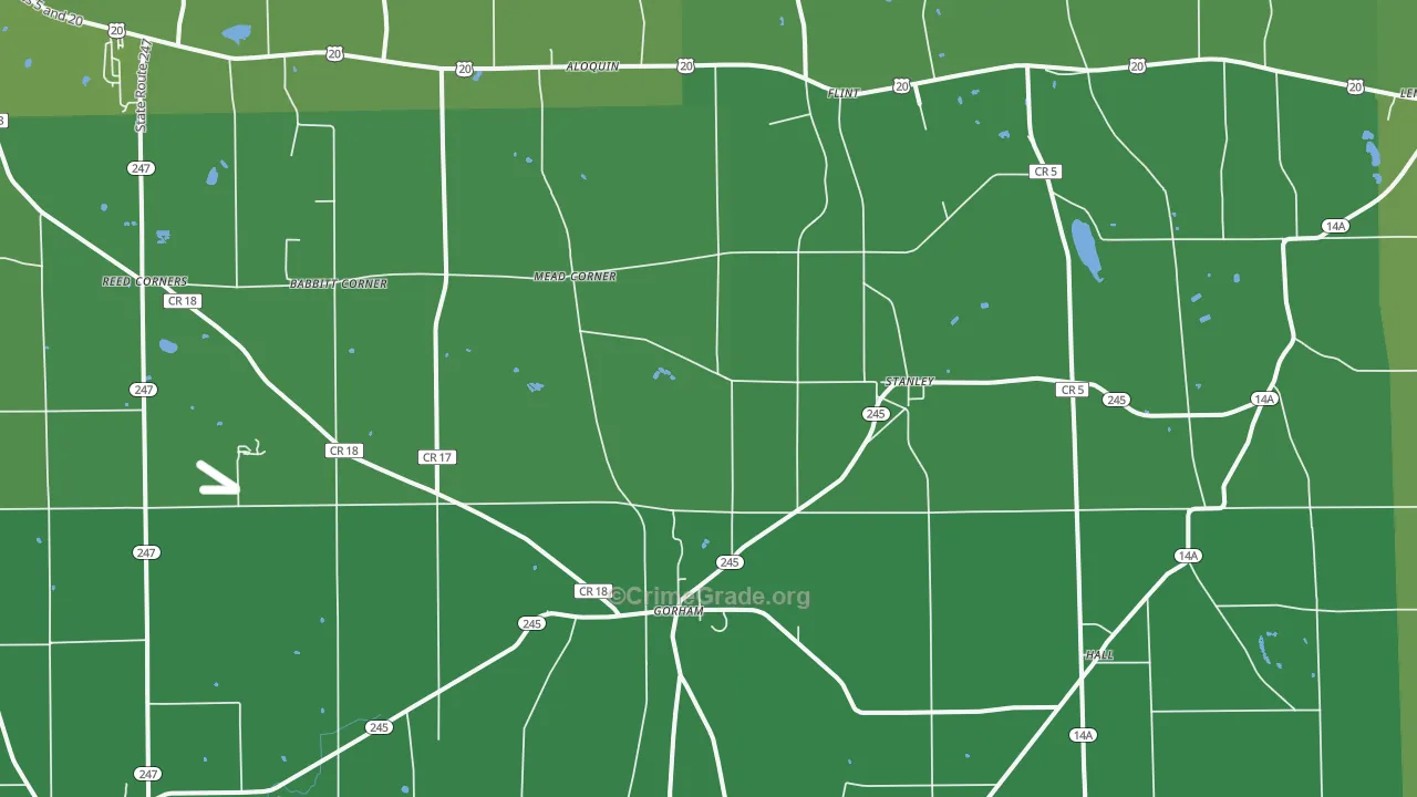 14561, NY Map of Vehicle Theft Rates