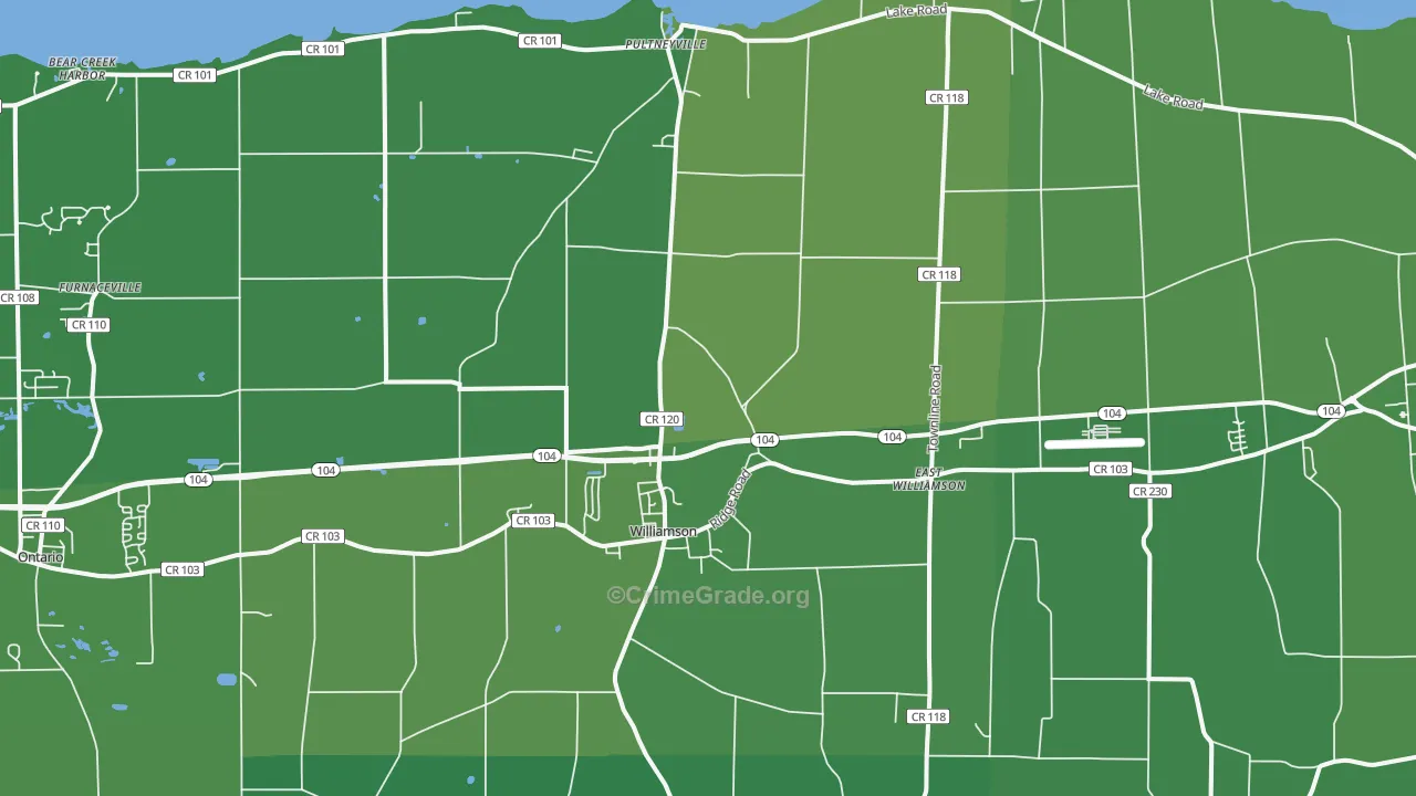 14589, NY Map of Vehicle Theft Rates