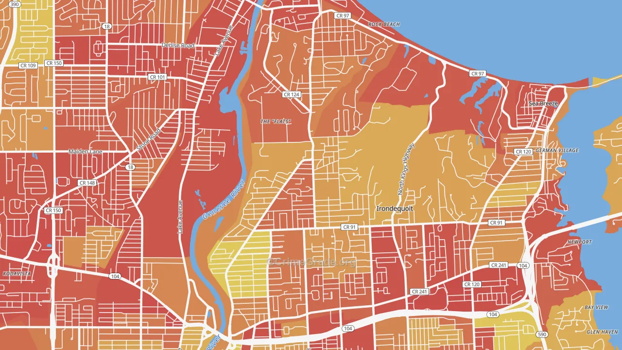 14617, NY Map of Vehicle Theft Rates