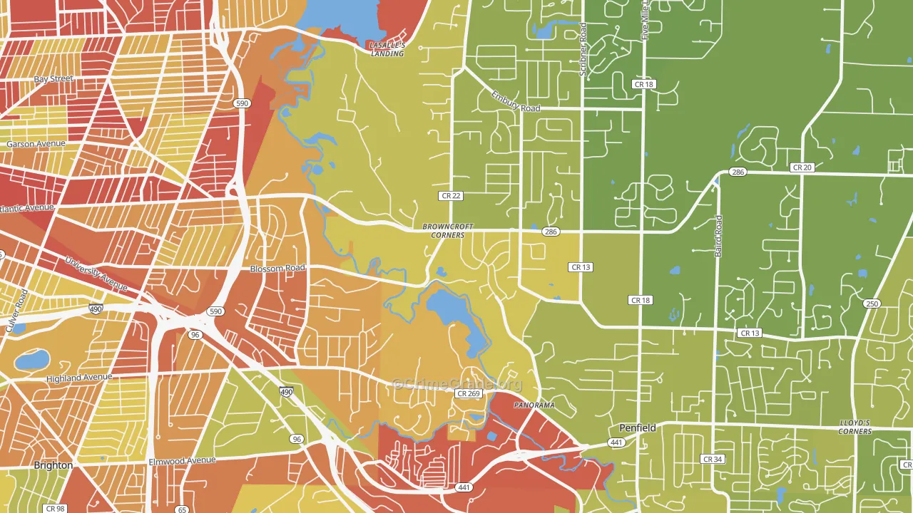 14625, NY Map of Vehicle Theft Rates