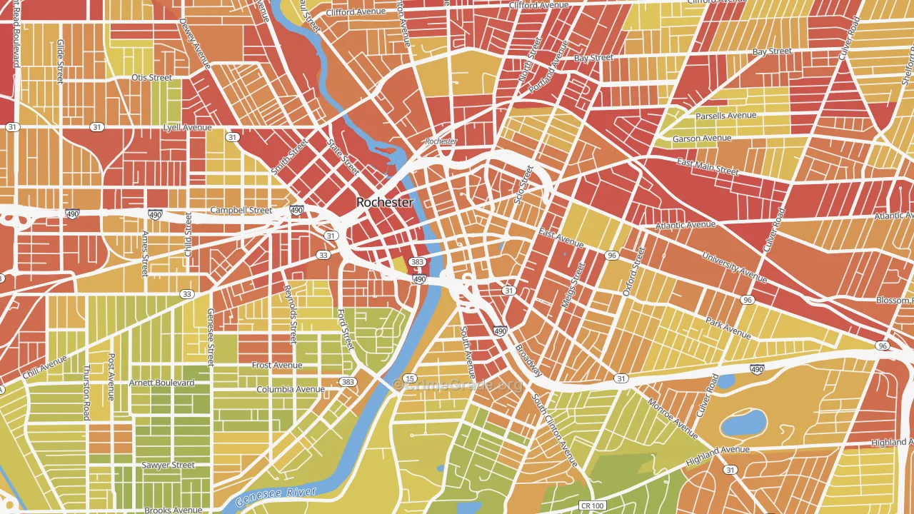 14647, NY Map of Vehicle Theft Rates