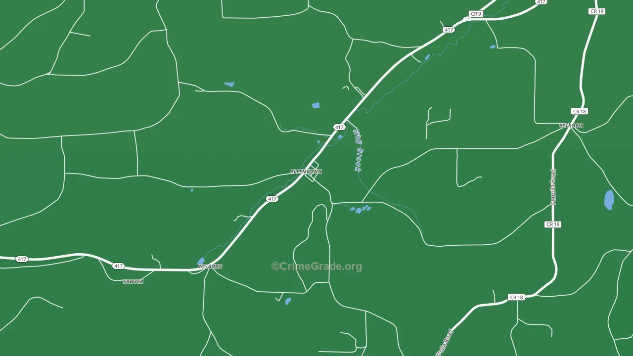 14707, NY Map of Vehicle Theft Rates
