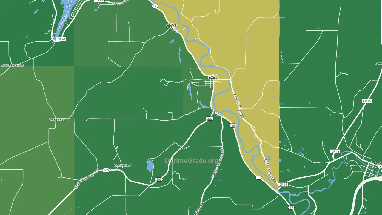 14711, NY Map of Vehicle Theft Rates