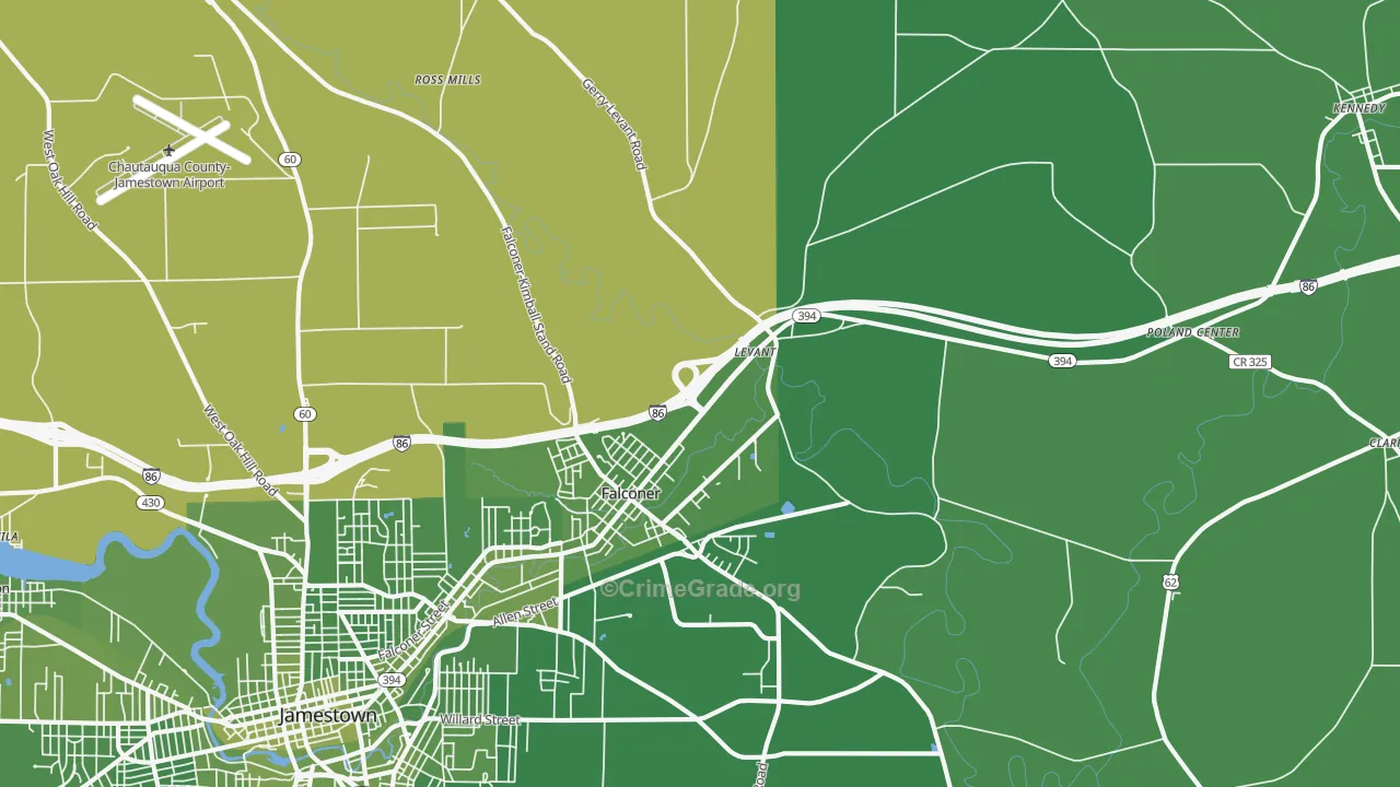 14733, NY Map of Vehicle Theft Rates