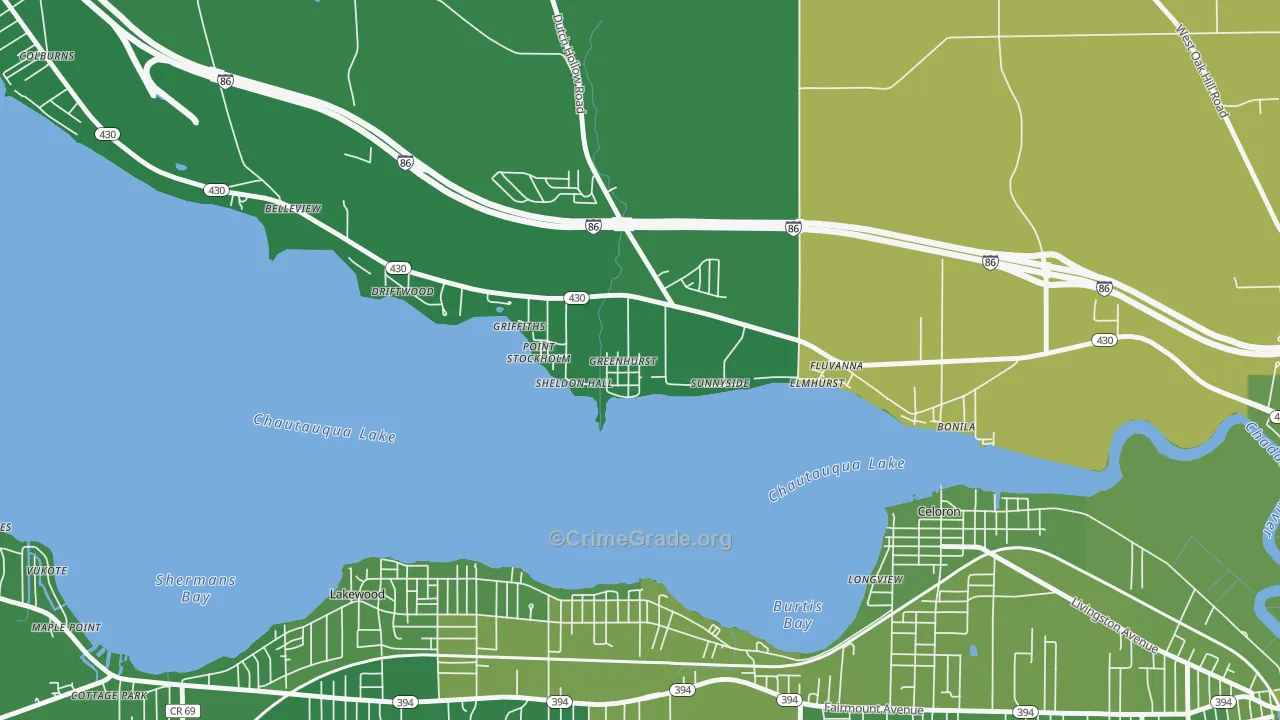 14742, NY Map of Vehicle Theft Rates