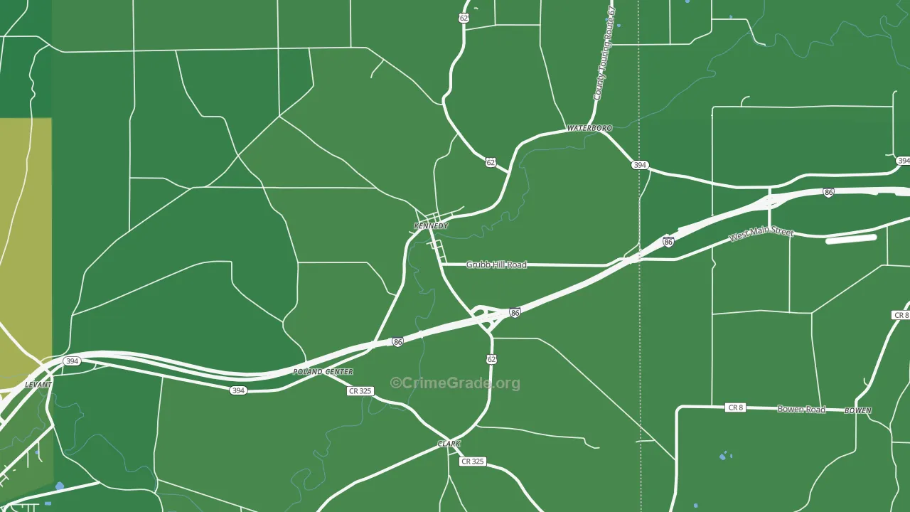 14747, NY Map of Vehicle Theft Rates