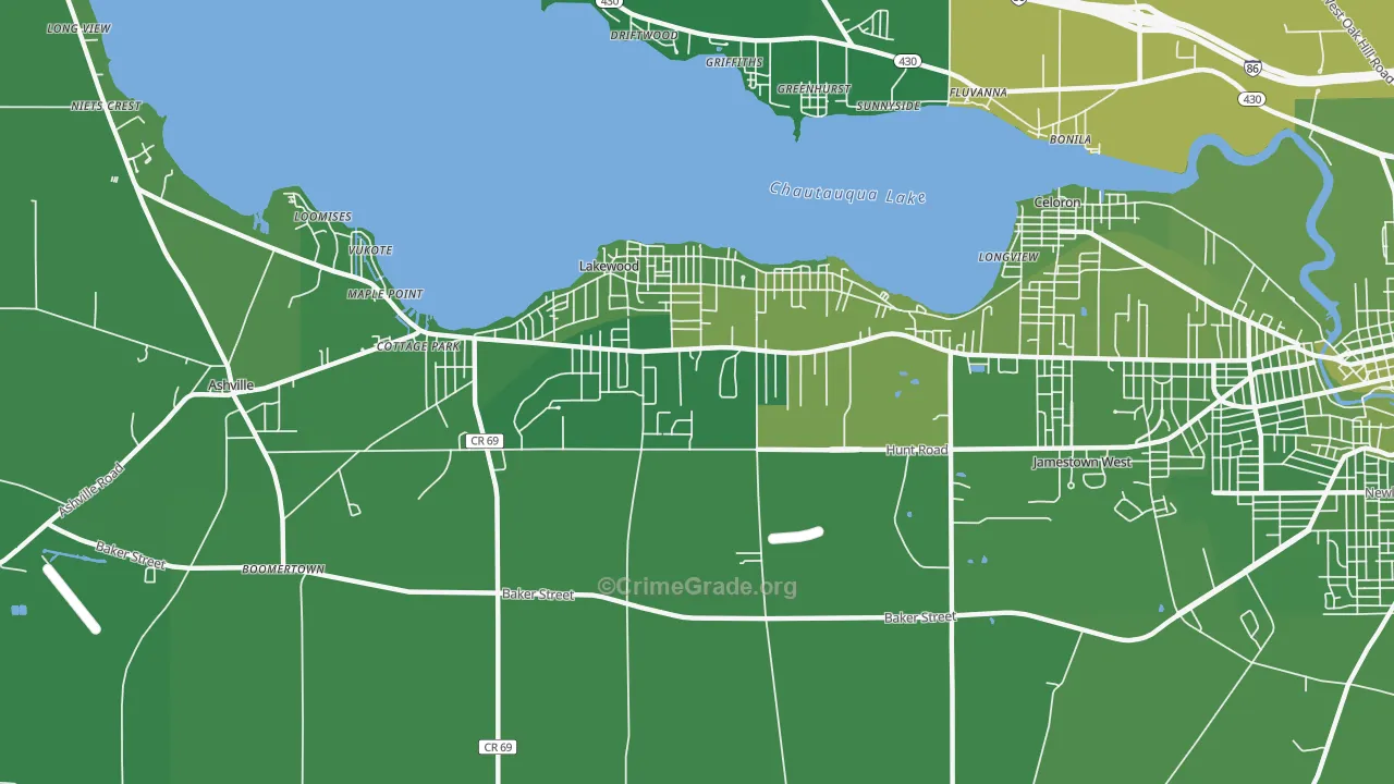 14750, NY Map of Vehicle Theft Rates
