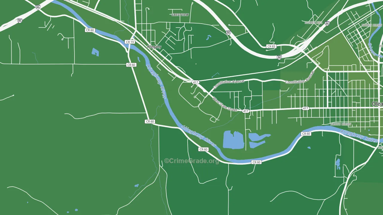 14778, NY Map of Vehicle Theft Rates