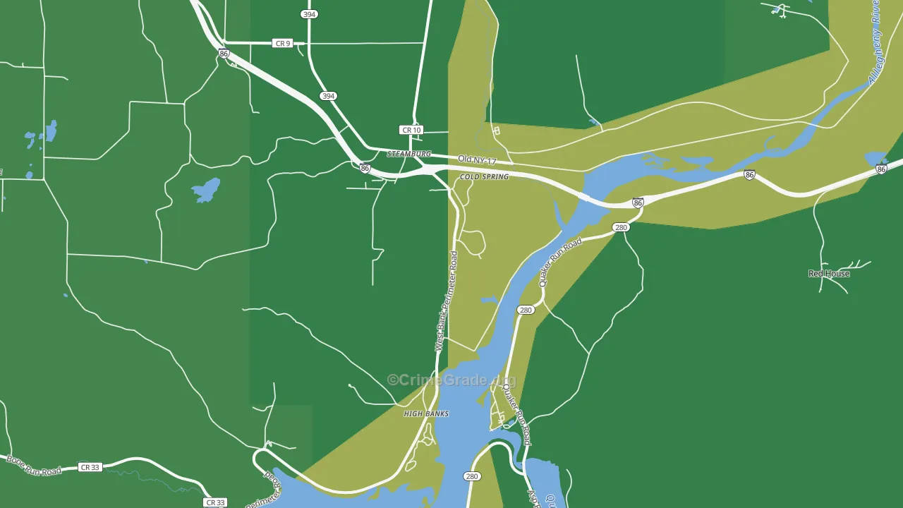 14783, NY Map of Vehicle Theft Rates