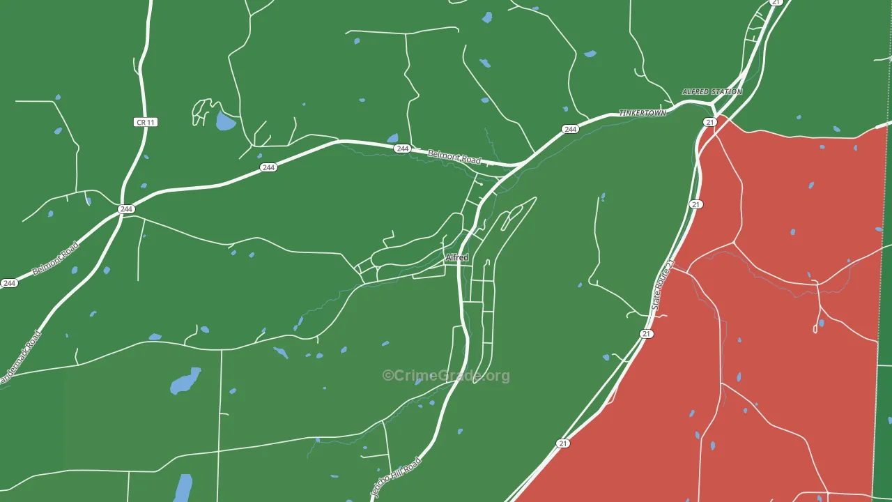 14802, NY Map of Vehicle Theft Rates