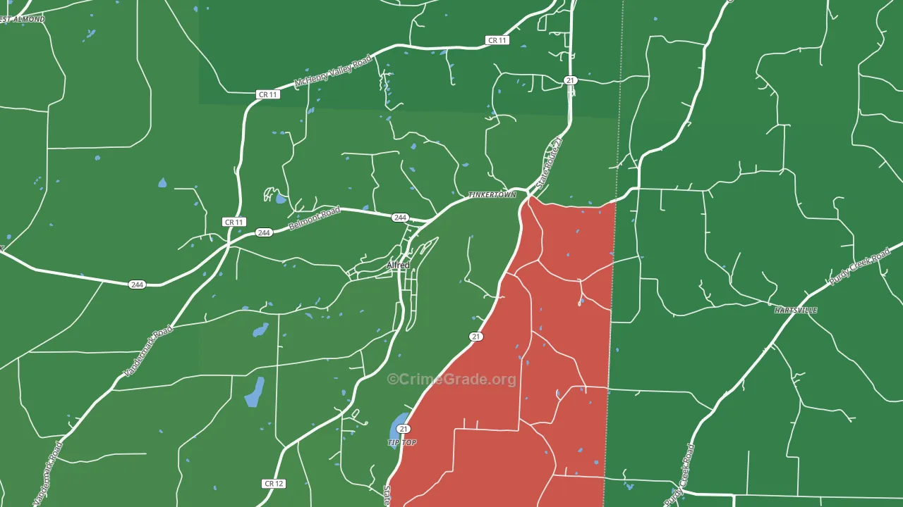 14803, NY Map of Vehicle Theft Rates