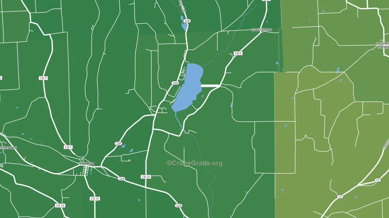 14805, NY Map of Vehicle Theft Rates