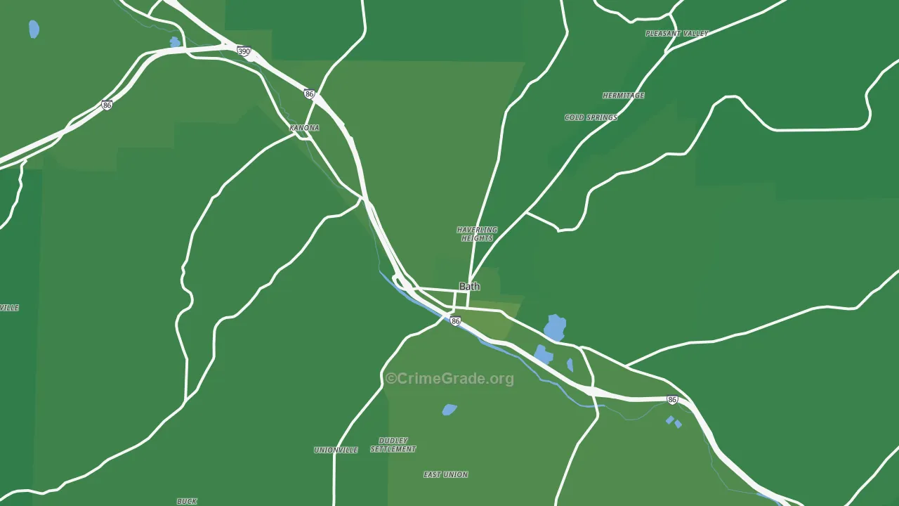 14810, NY Map of Vehicle Theft Rates