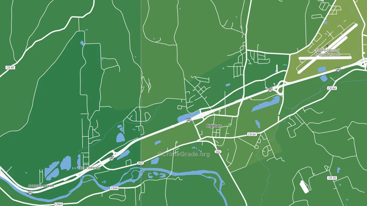 14814, NY Map of Vehicle Theft Rates