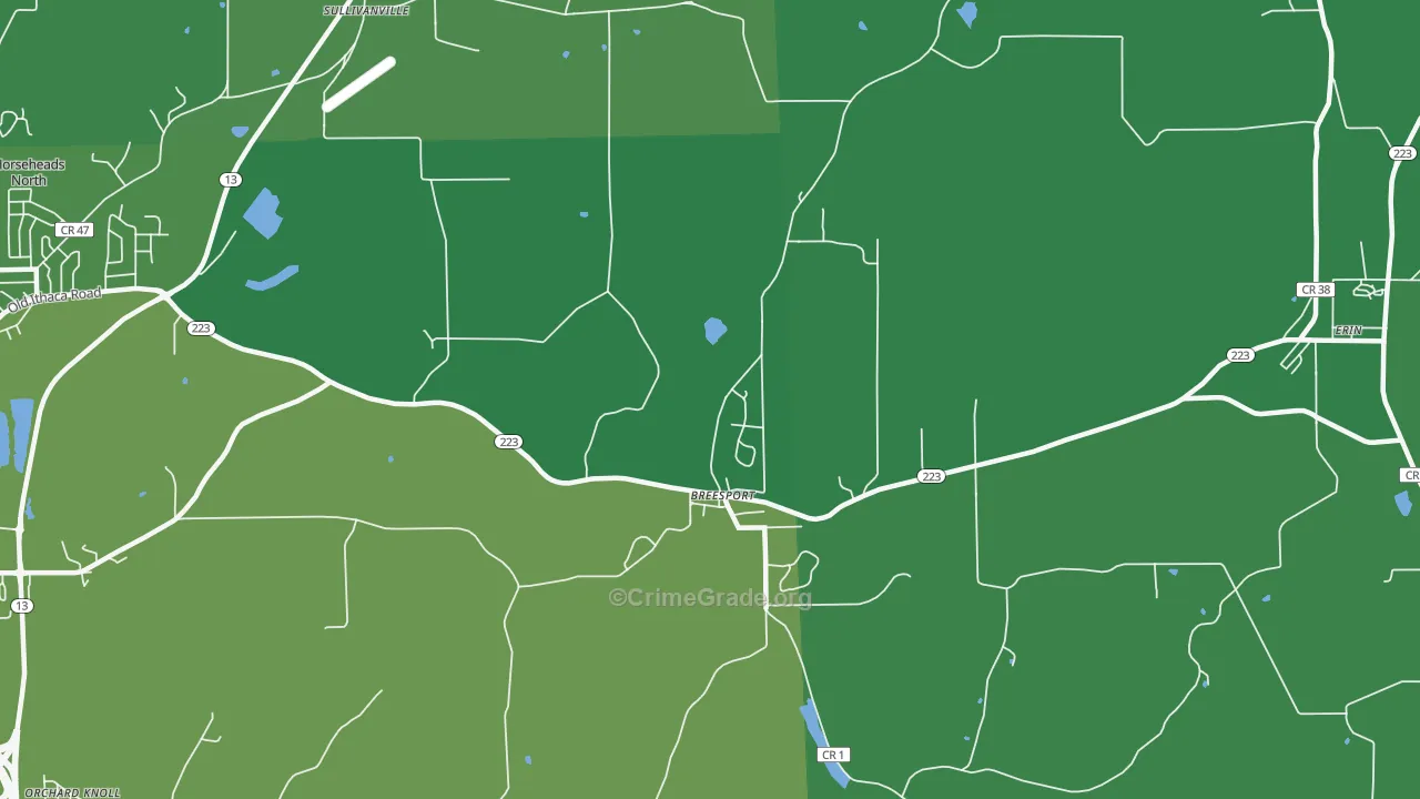 14816, NY Map of Vehicle Theft Rates