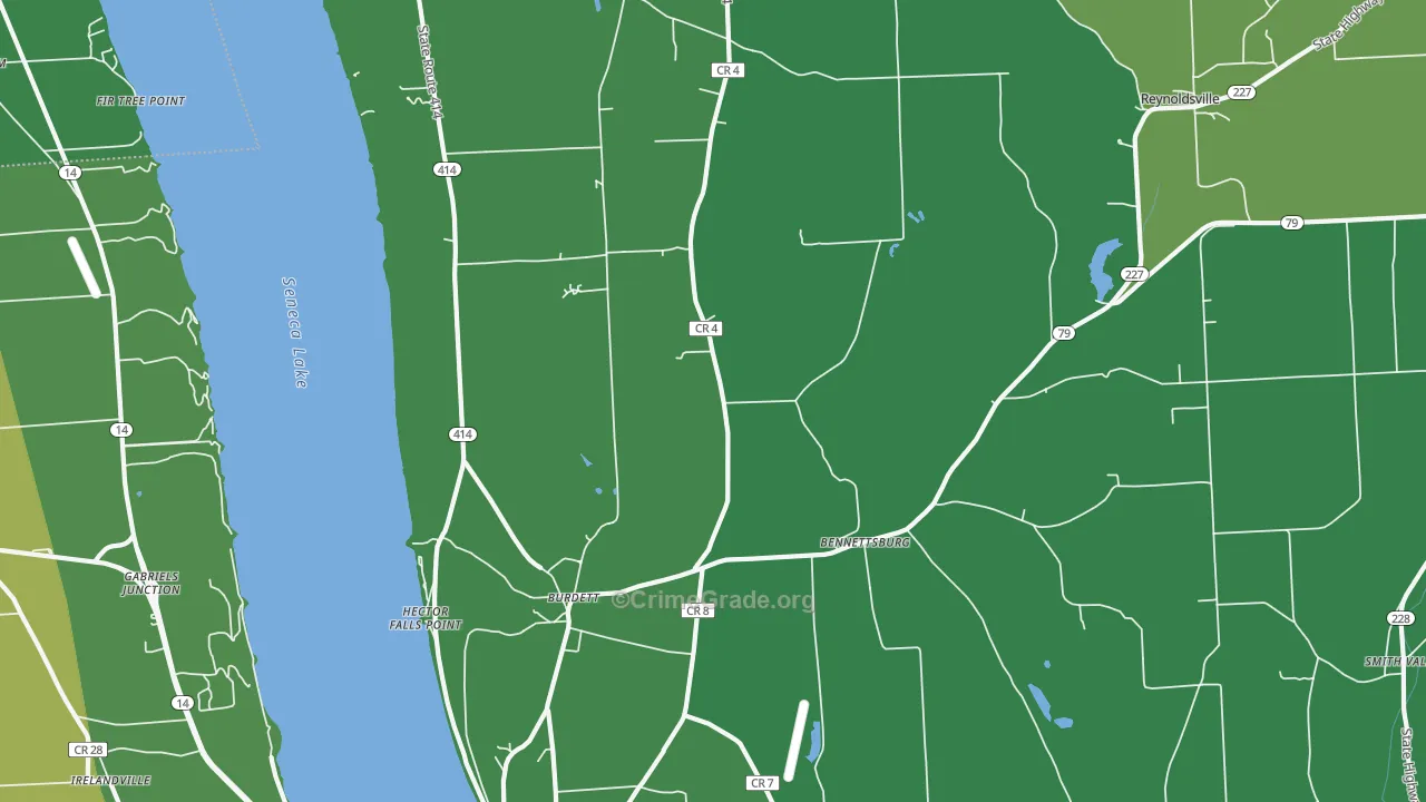 14818, NY Map of Vehicle Theft Rates