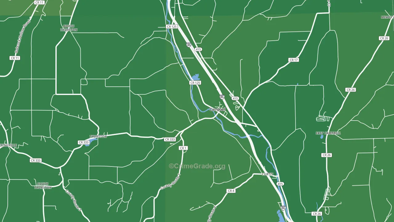 14821, NY Map of Vehicle Theft Rates