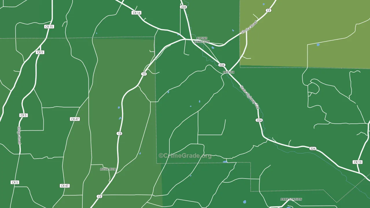 14824, NY Map of Vehicle Theft Rates