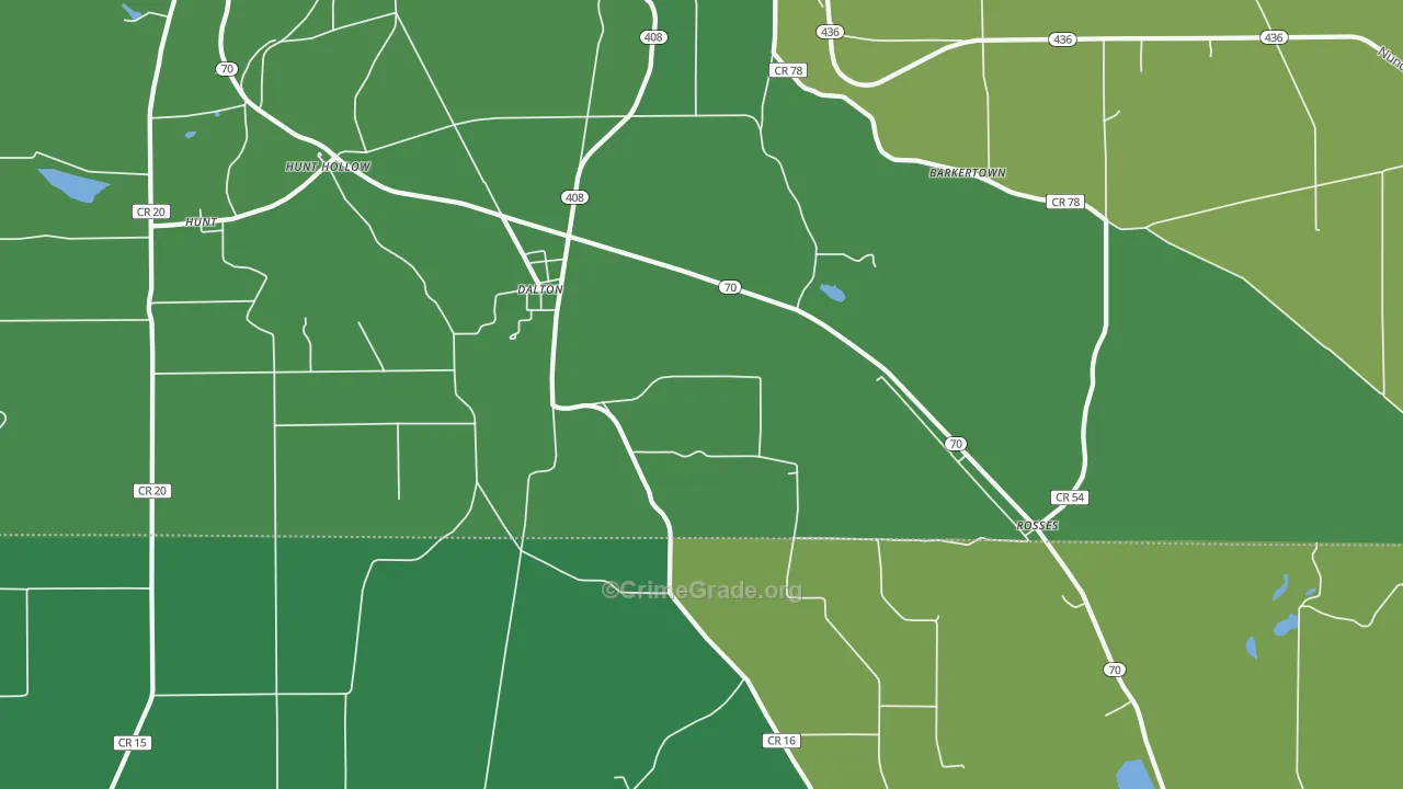 14836, NY Map of Vehicle Theft Rates
