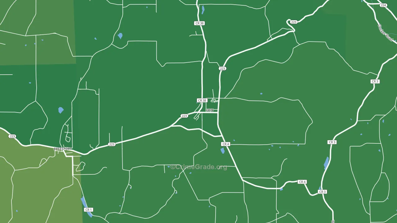 14838, NY Map of Vehicle Theft Rates