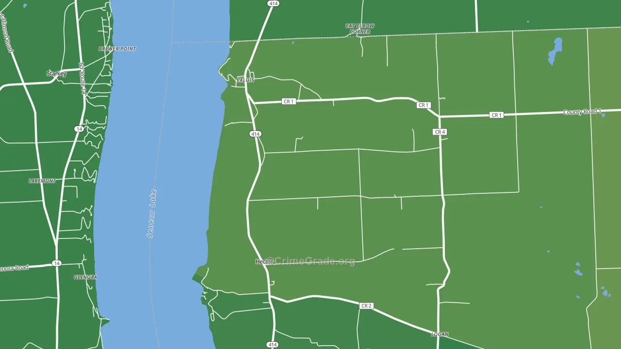 14841, NY Map of Vehicle Theft Rates