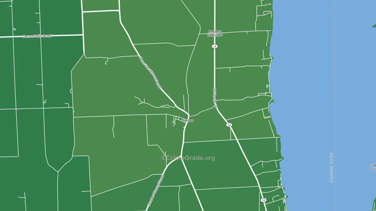14842, NY Map of Vehicle Theft Rates