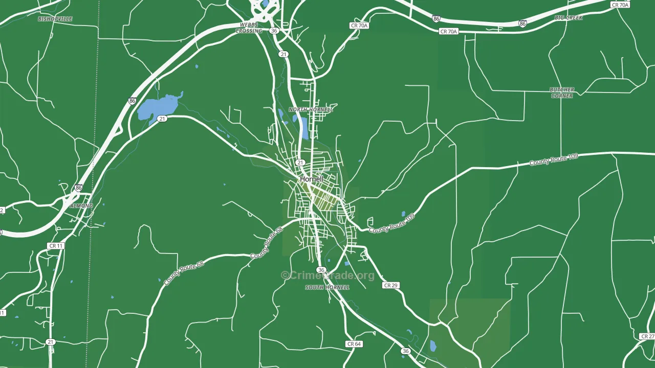 14843, NY Map of Vehicle Theft Rates