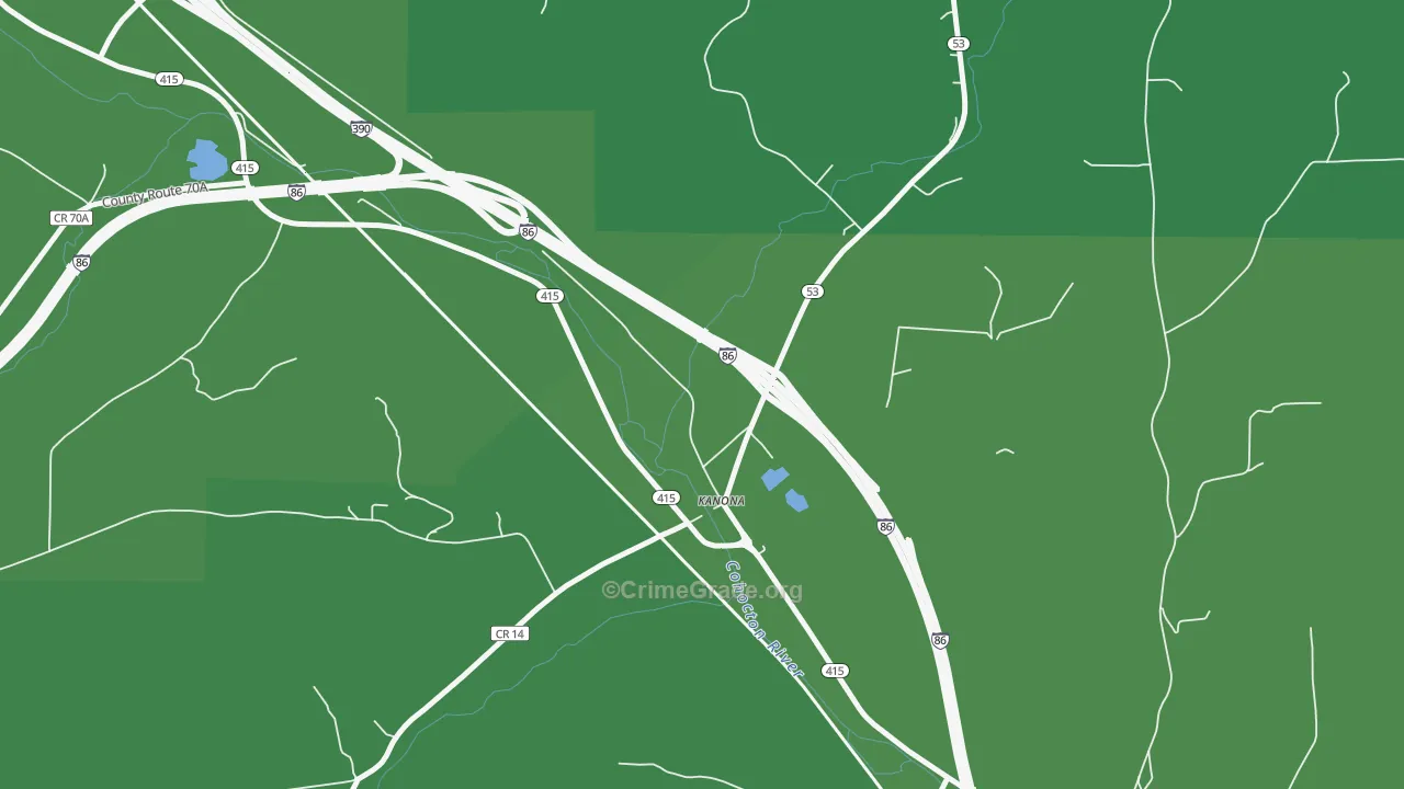 14856, NY Map of Vehicle Theft Rates