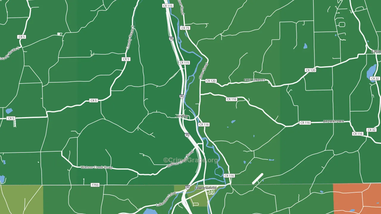 14858, NY Map of Vehicle Theft Rates