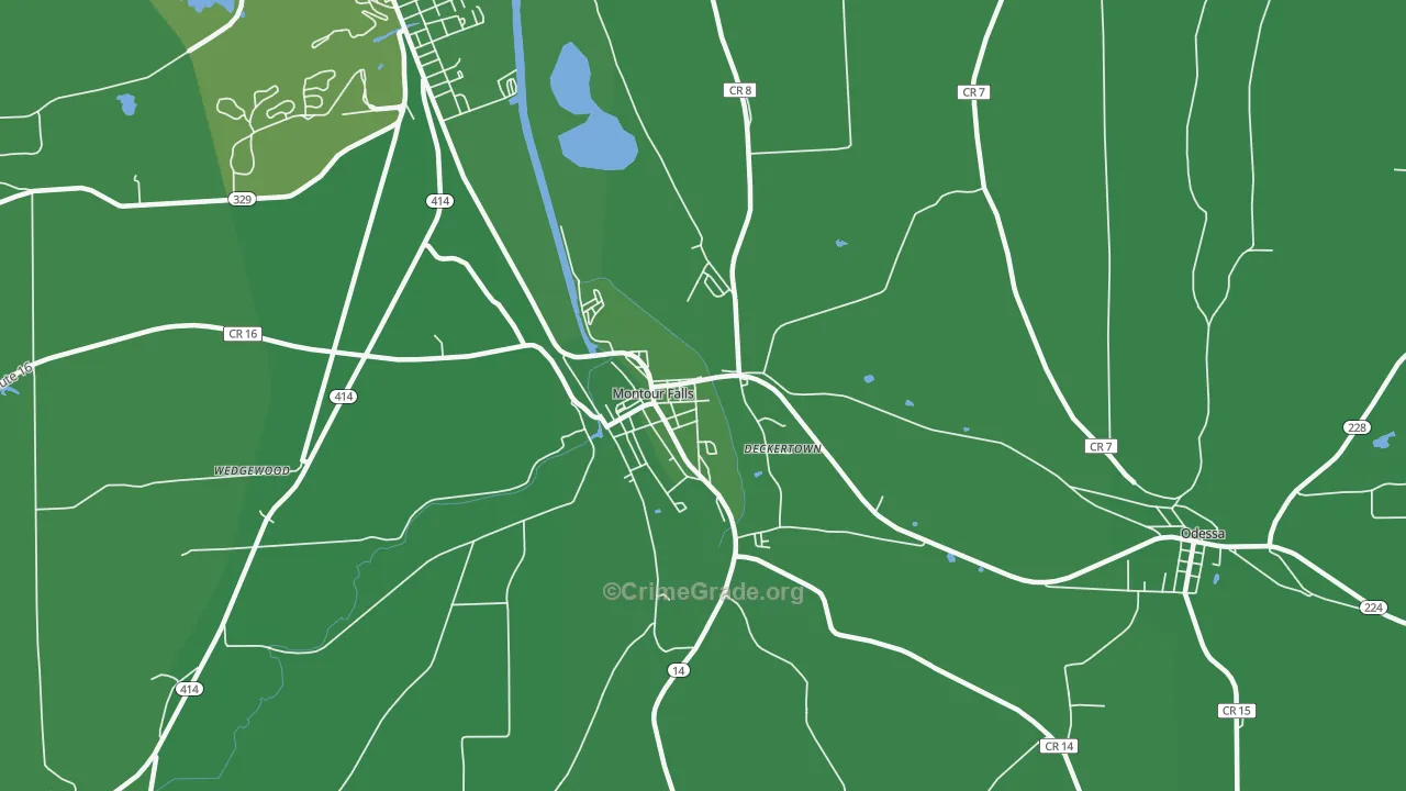 14865, NY Map of Vehicle Theft Rates