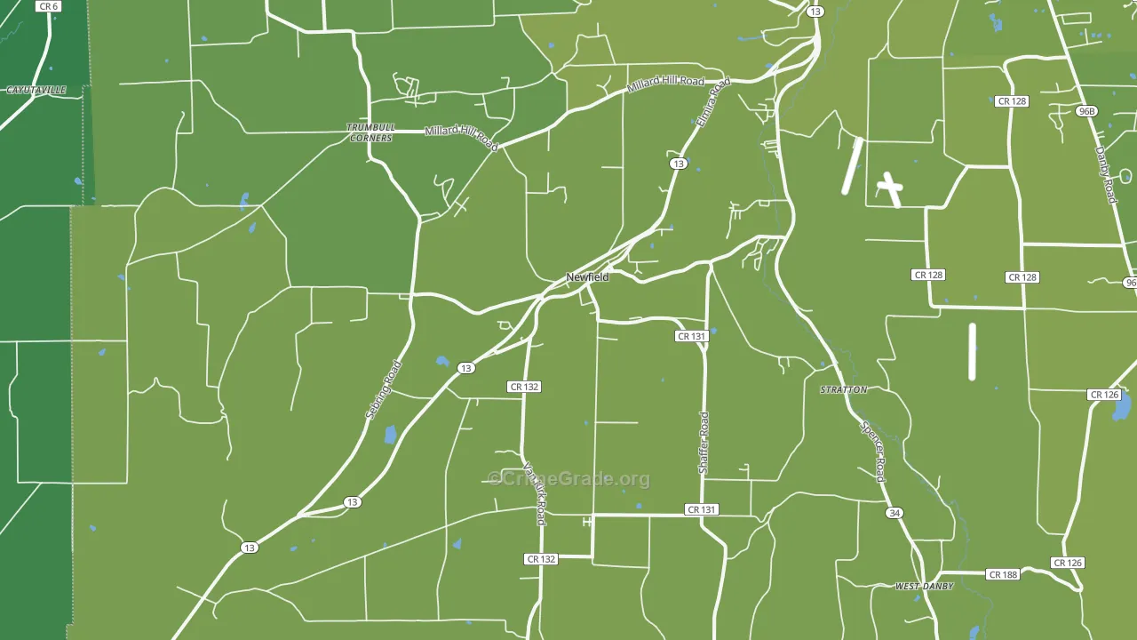 14867, NY Map of Vehicle Theft Rates