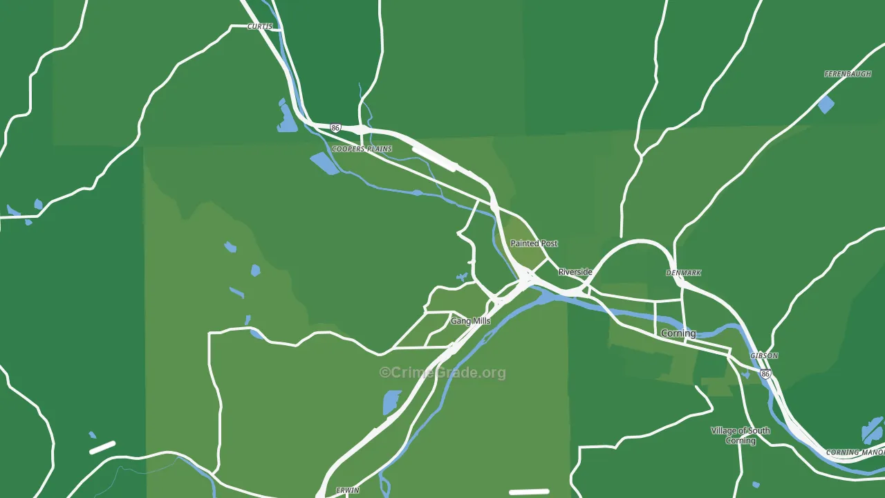 14870, NY Map of Vehicle Theft Rates