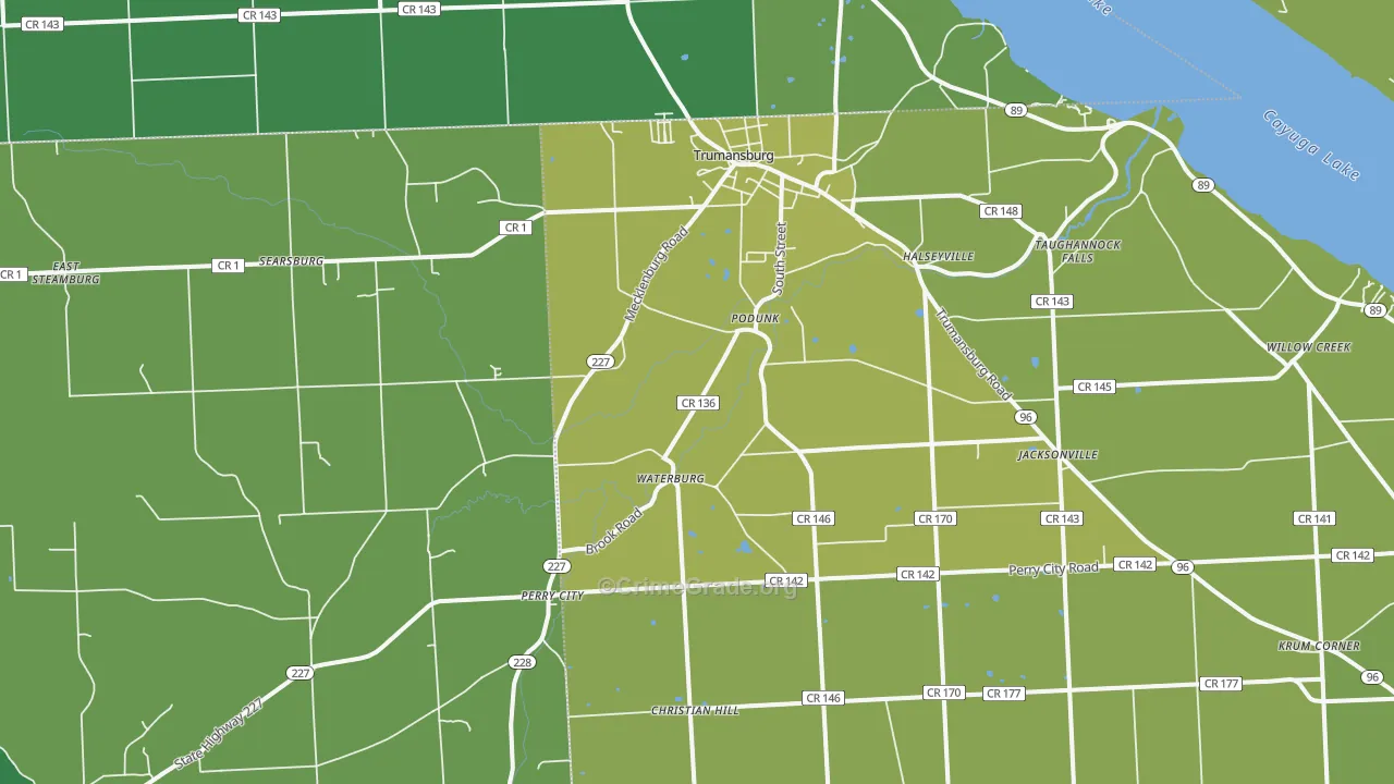 14886, NY Map of Vehicle Theft Rates