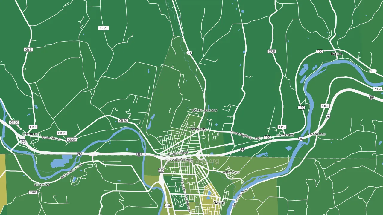 14892, NY Map of Vehicle Theft Rates
