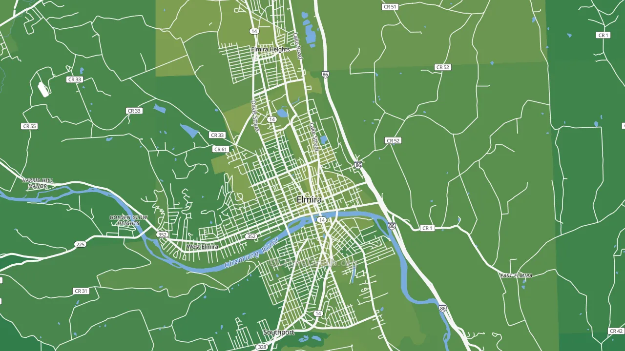 14901, NY Map of Vehicle Theft Rates