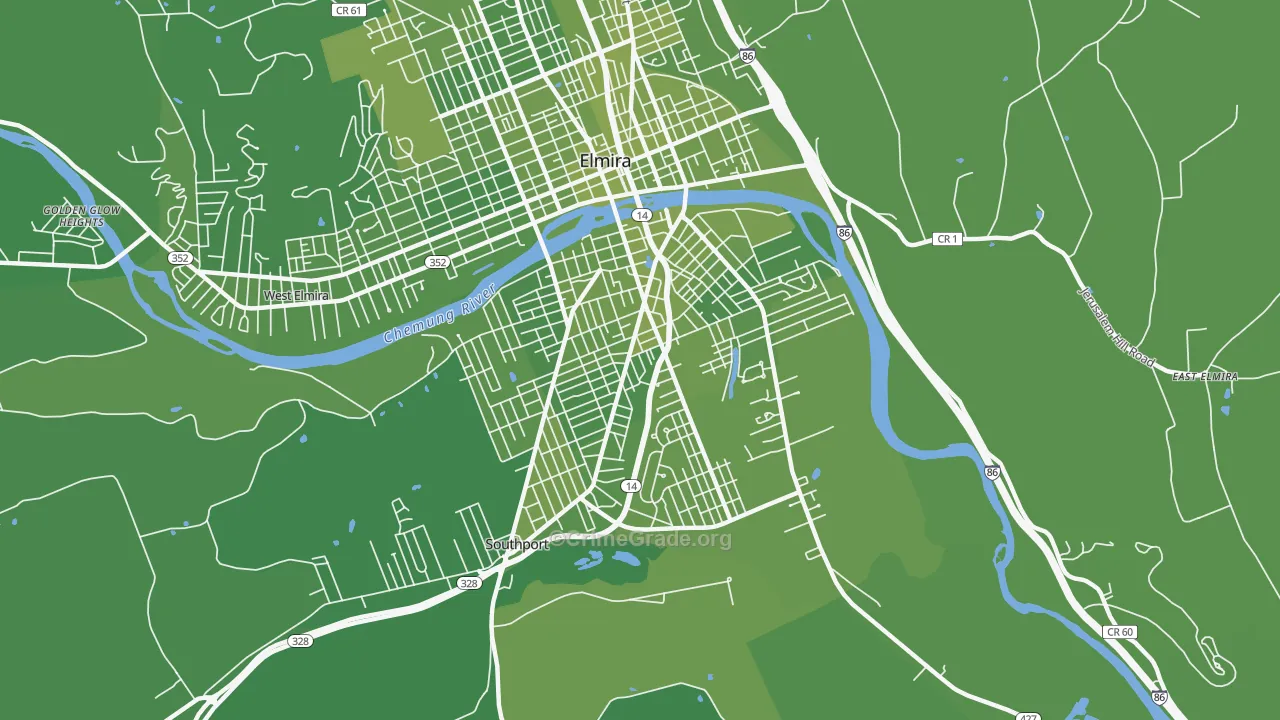 14904, NY Map of Vehicle Theft Rates