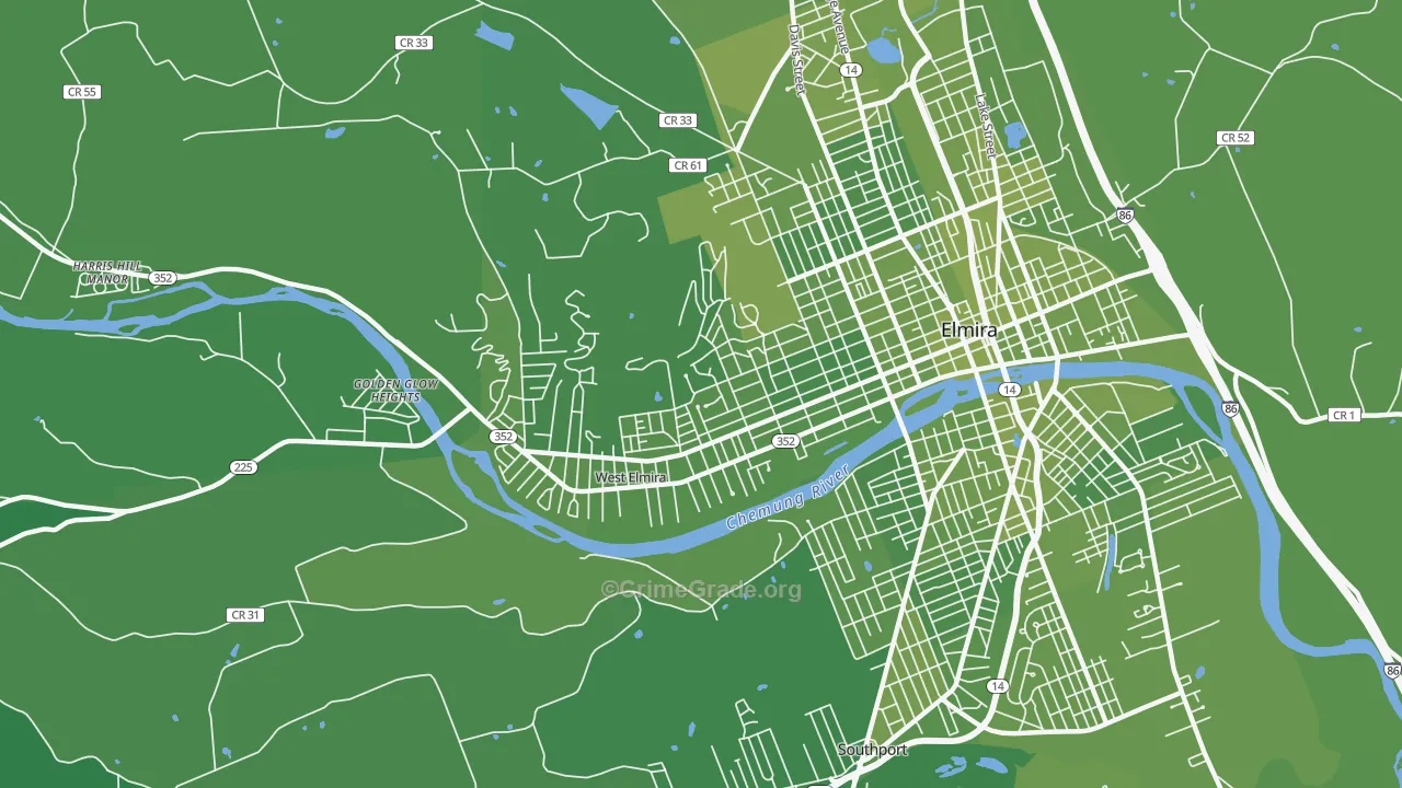 14905, NY Map of Vehicle Theft Rates