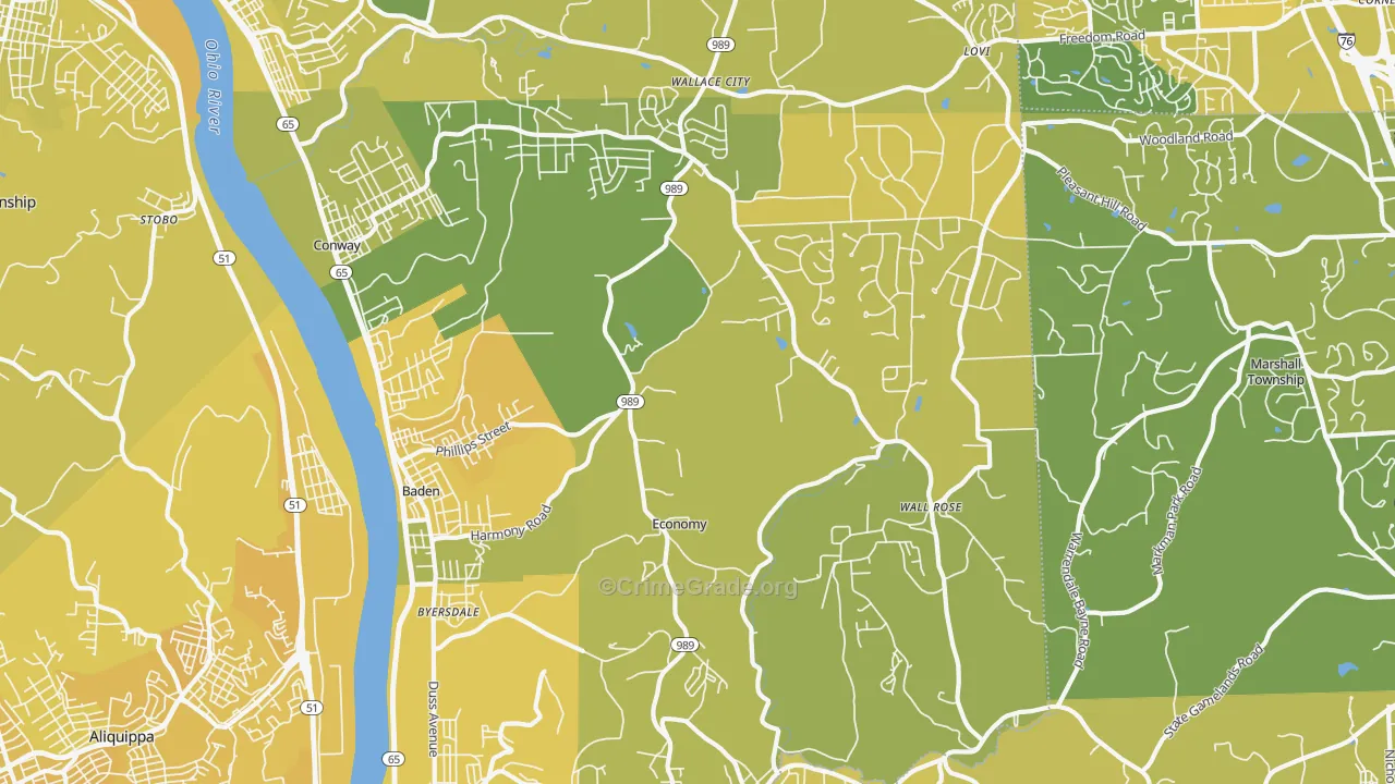 15005, PA Map of Vehicle Theft Rates
