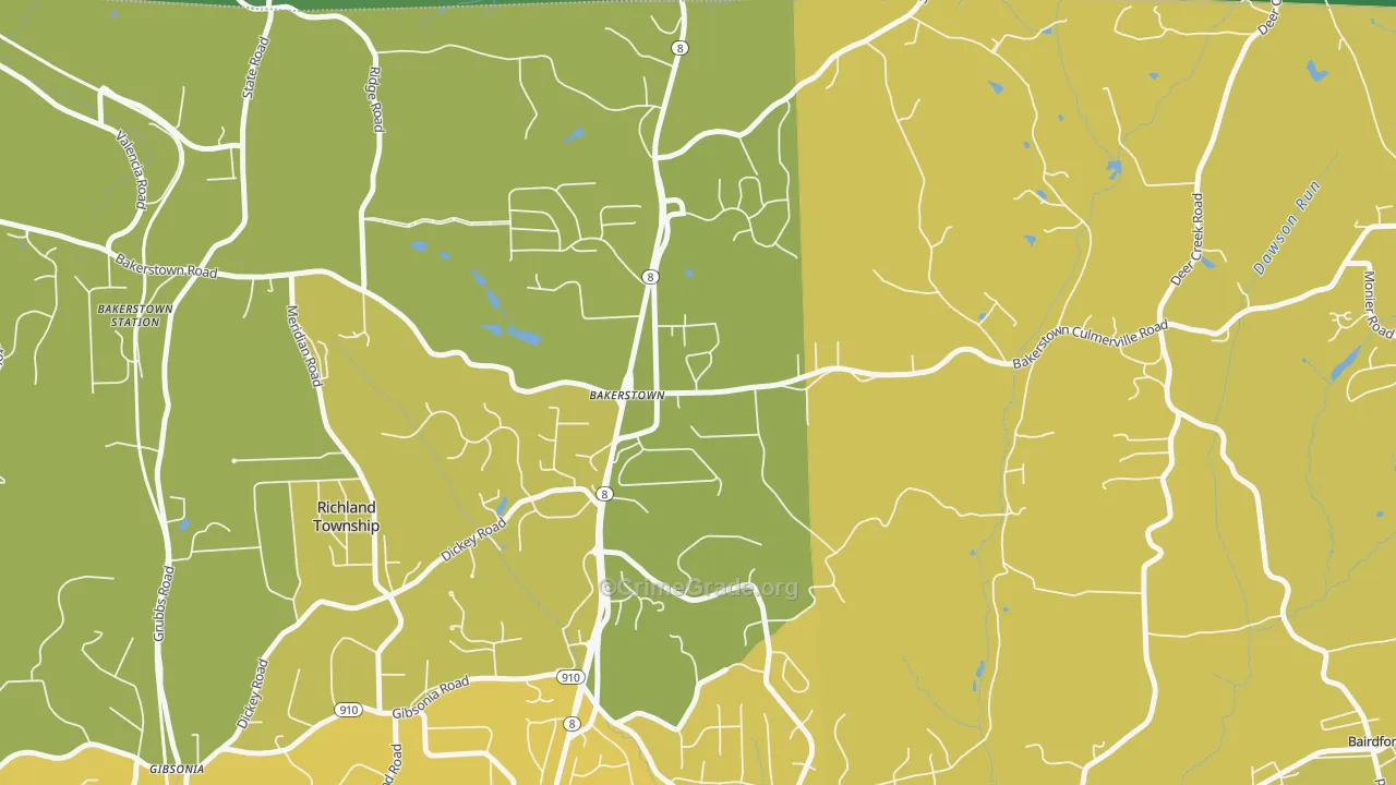 15007, PA Map of Vehicle Theft Rates