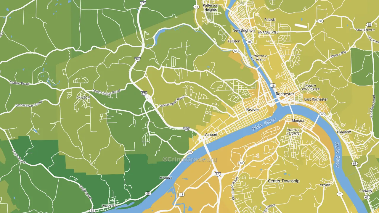 15009, PA Map of Vehicle Theft Rates