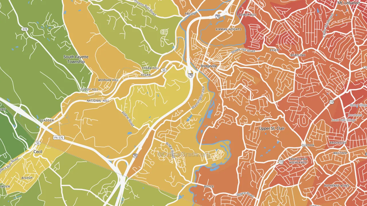15017, PA Map of Vehicle Theft Rates