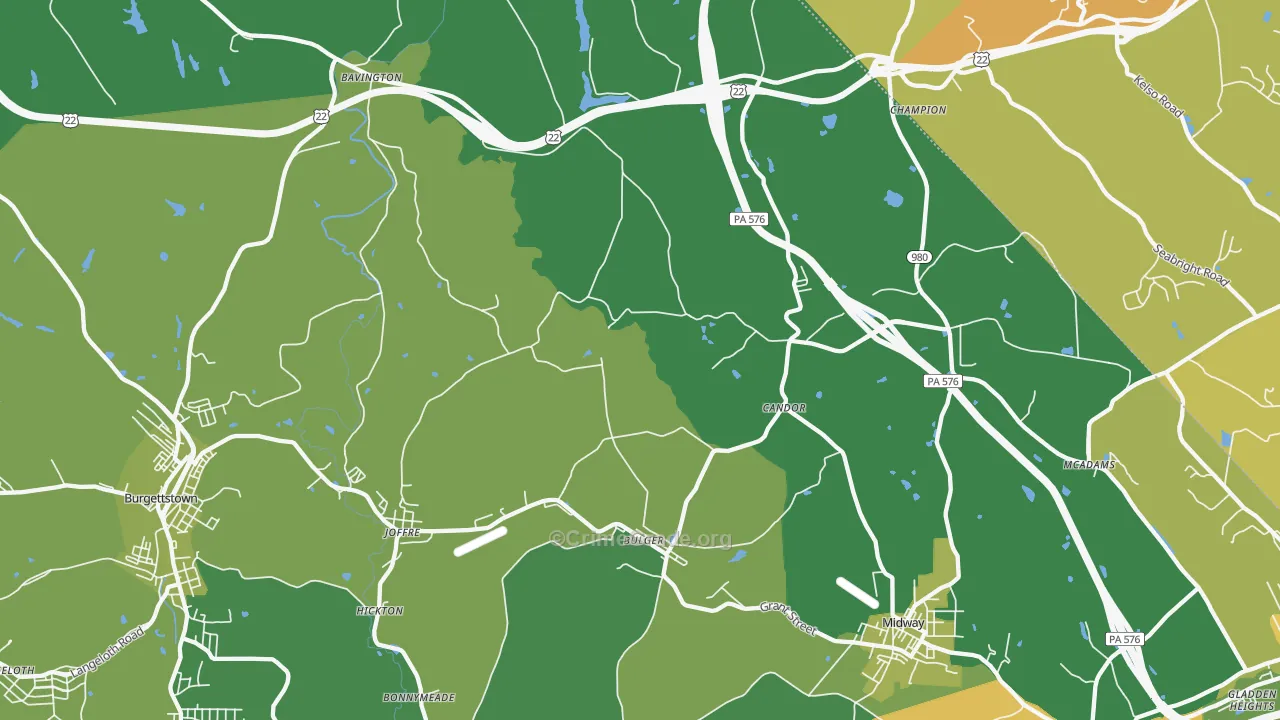 15019, PA Map of Vehicle Theft Rates