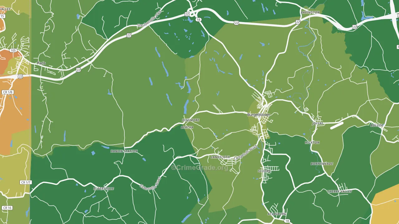 15021, PA Map of Vehicle Theft Rates