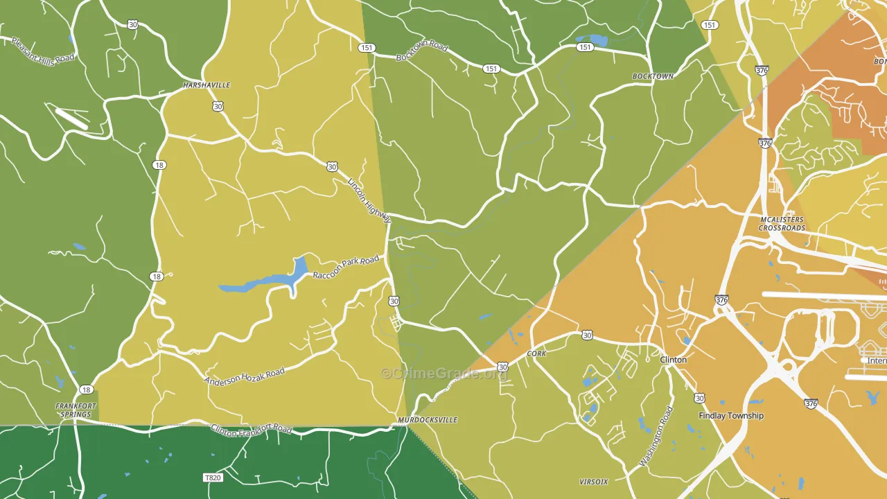 15026, PA Map of Vehicle Theft Rates