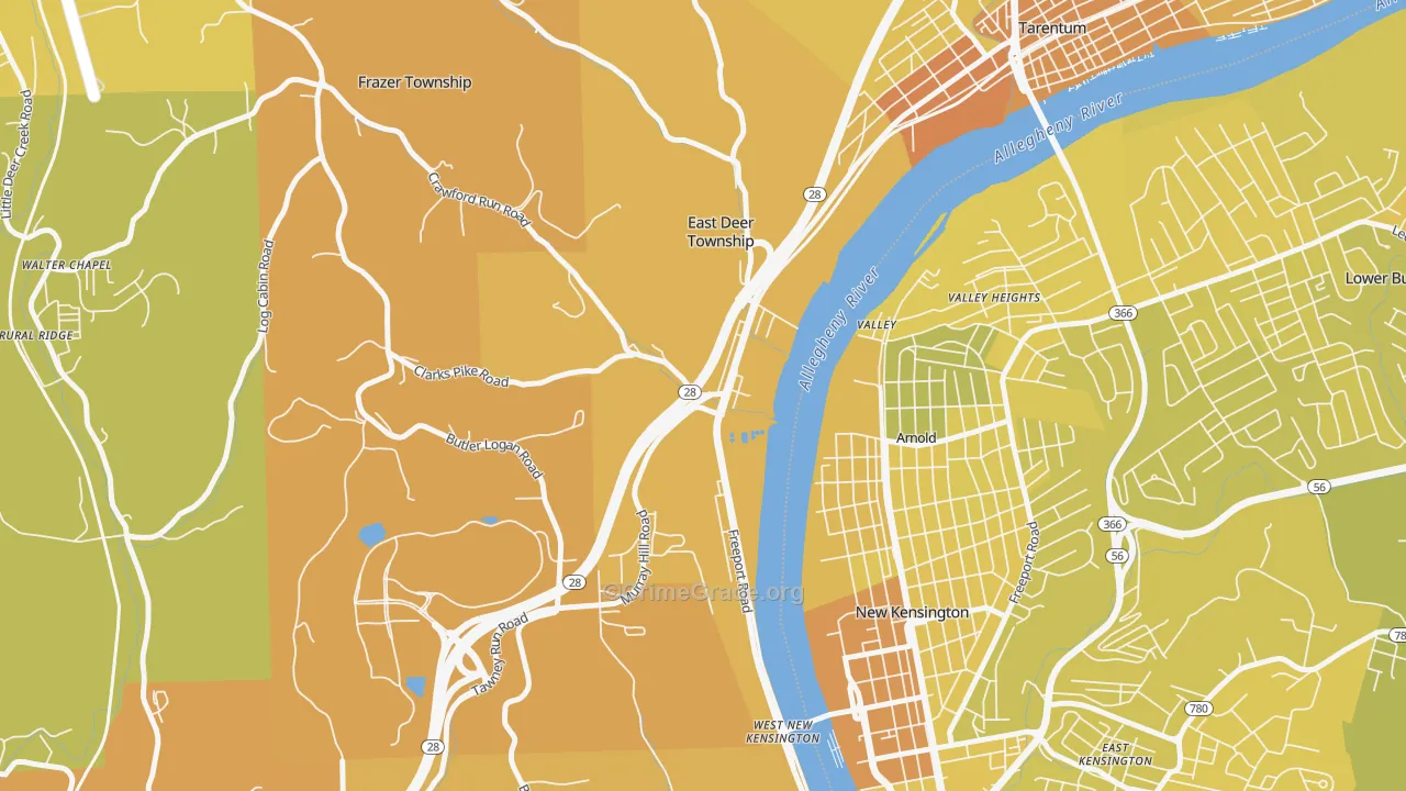 15030, PA Map of Vehicle Theft Rates
