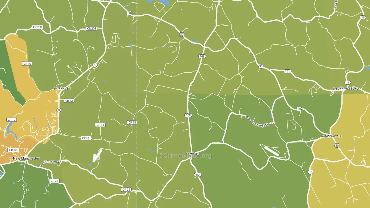 15043, PA Map of Vehicle Theft Rates