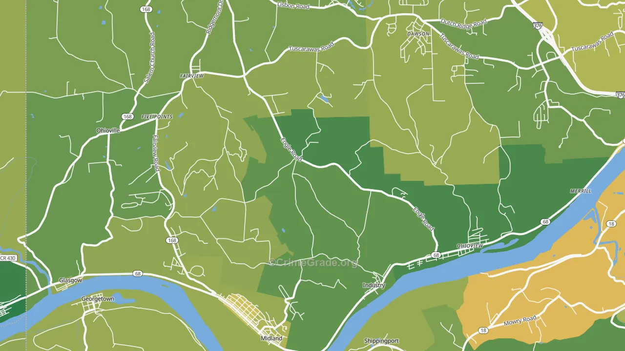 15052, PA Map of Vehicle Theft Rates
