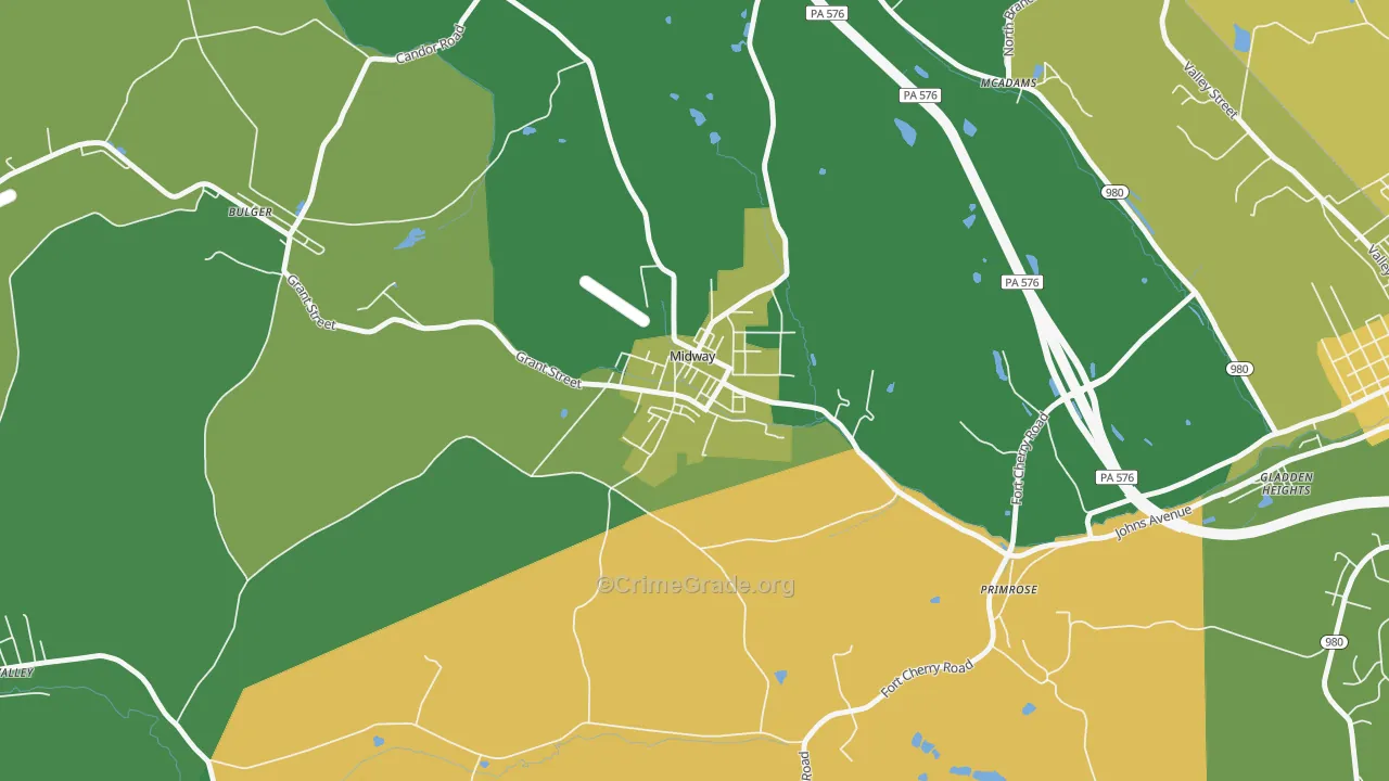 15060, PA Map of Vehicle Theft Rates