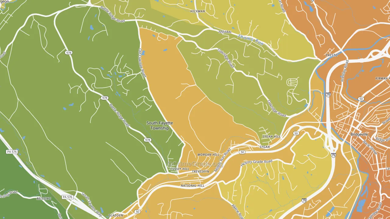 15064, PA Map of Vehicle Theft Rates