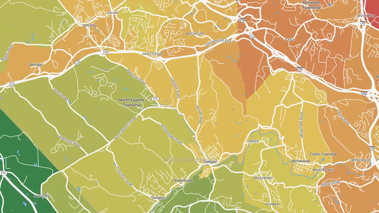 15071, PA Map of Vehicle Theft Rates